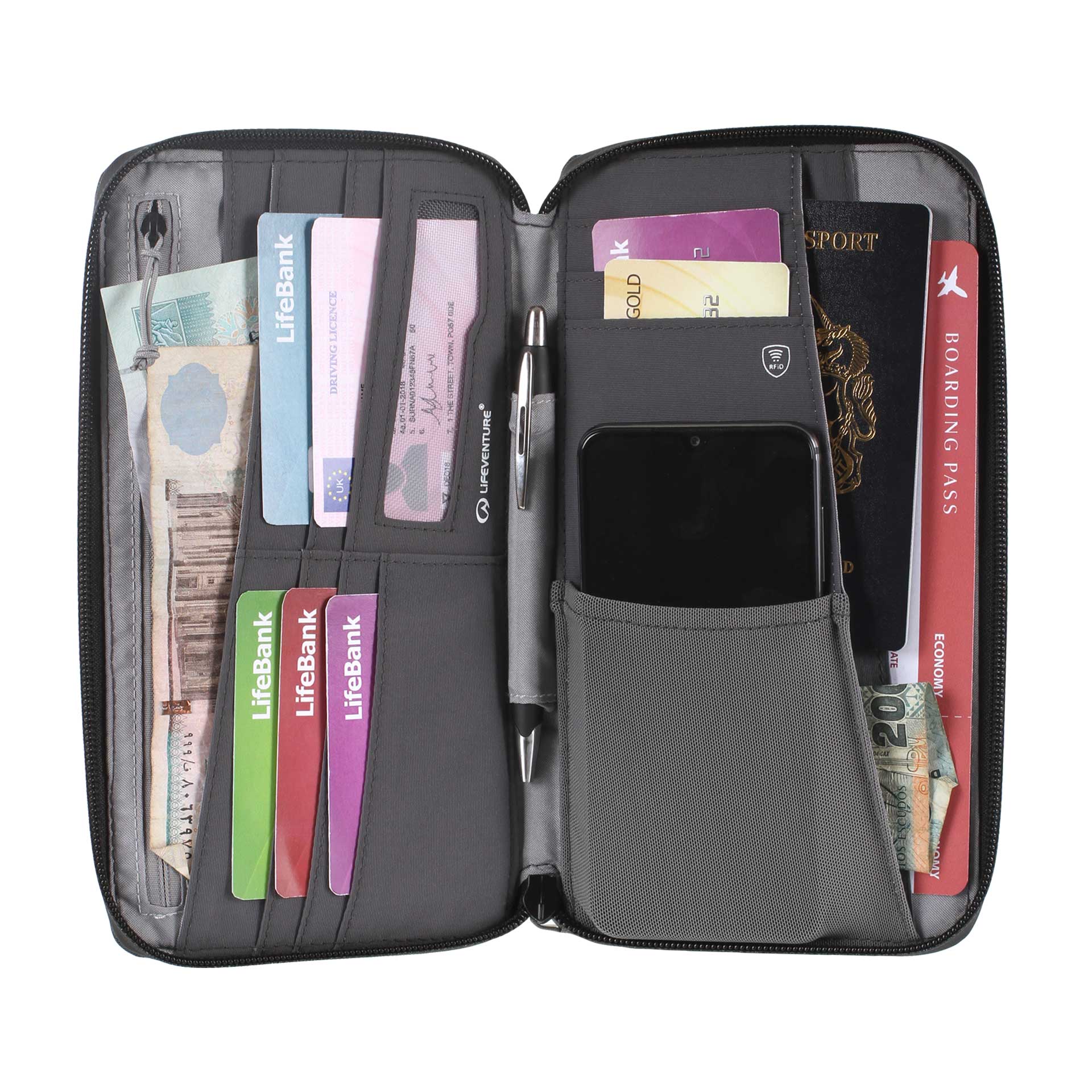 RFiD Travel Wallet (Grey)