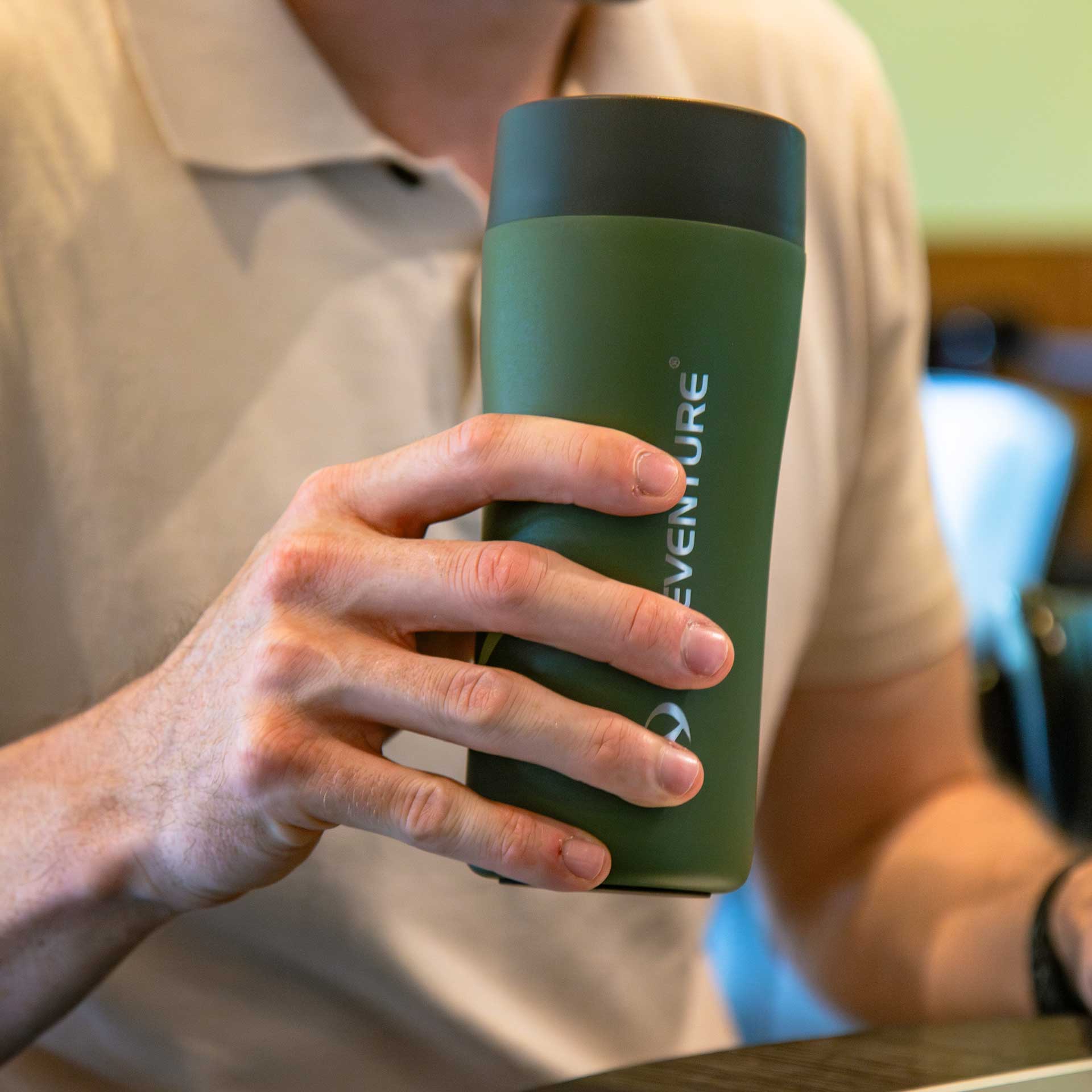One-Touch Thermal Mug - variant[Khaki]