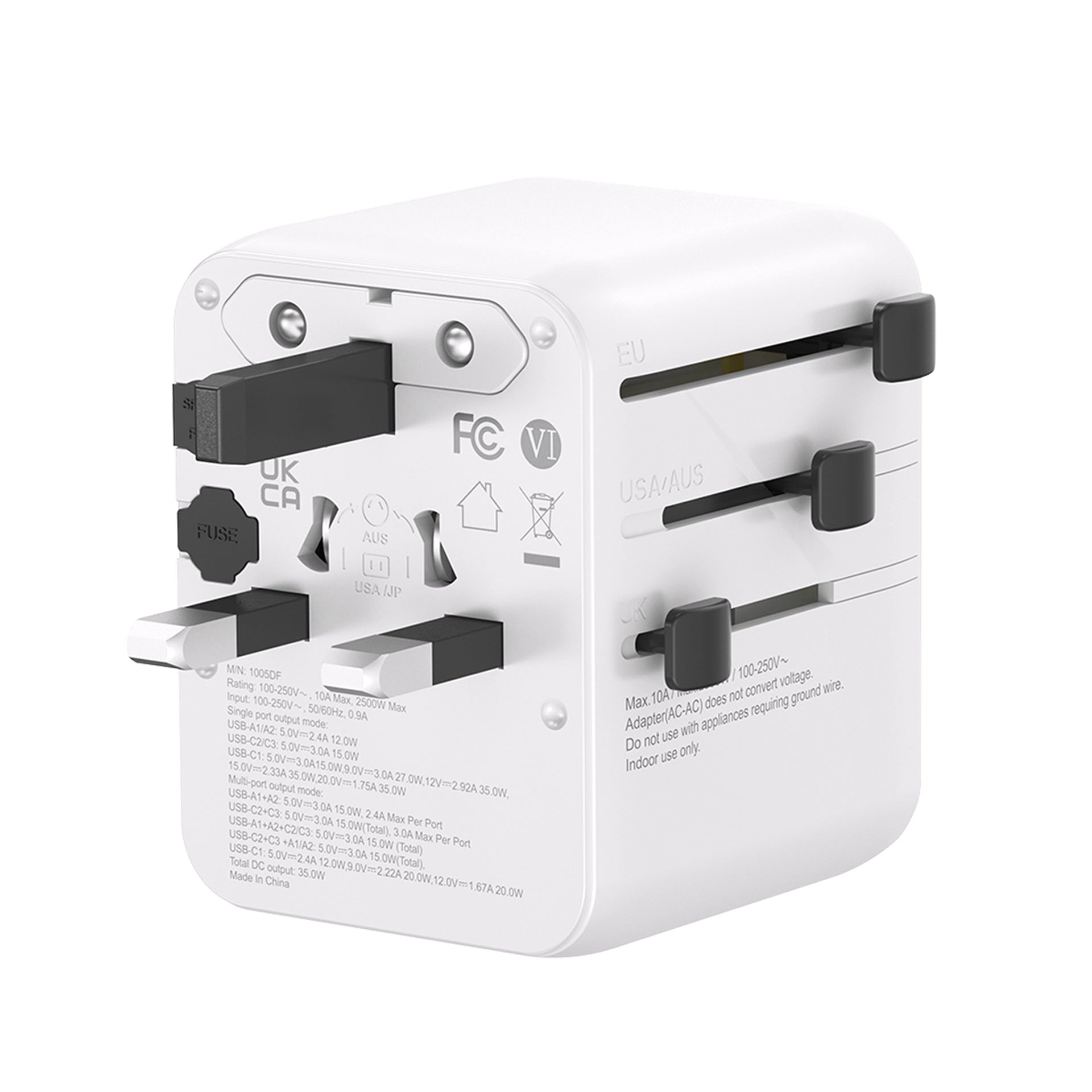 World Travel Adapter USB Fast Charge